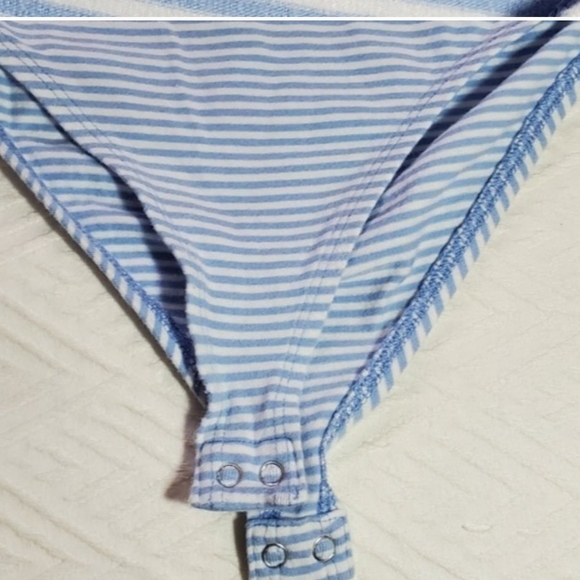 FOREVER 21 Contemporary Off Shoulder Bodysuit- long sleeve- striped- Rare - Picture 5 of 6